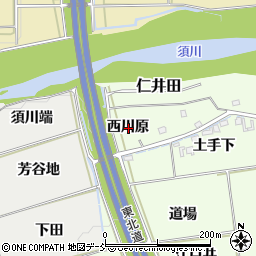 福島県福島市仁井田西川原周辺の地図