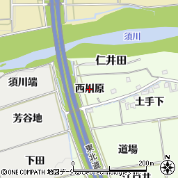 福島県福島市仁井田（西川原）周辺の地図