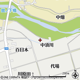福島県福島市桜本中須川周辺の地図