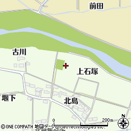 福島県福島市仁井田（上石塚）周辺の地図