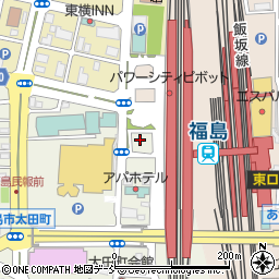 福島駅西口駅前広場自動車整理場駐車場周辺の地図