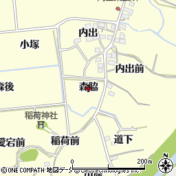 福島県福島市二子塚（森脇）周辺の地図