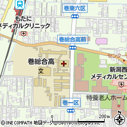 県立巻総合高校周辺の地図