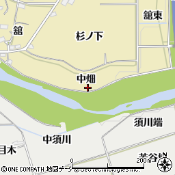 福島県福島市上野寺中畑周辺の地図