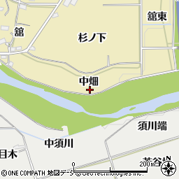福島県福島市上野寺（中畑）周辺の地図