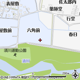 福島県福島市笹木野六角前周辺の地図