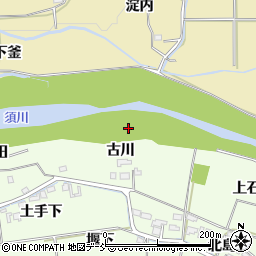福島県福島市仁井田西北川原周辺の地図