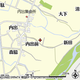 福島県福島市二子塚内出前25周辺の地図