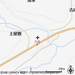 福島県福島市大波上屋敷前周辺の地図