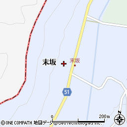 福島県伊達市霊山町上小国末坂62-2周辺の地図