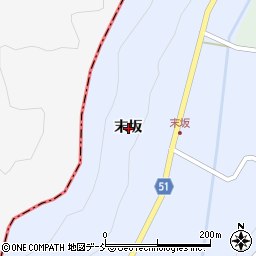 福島県伊達市霊山町上小国末坂周辺の地図