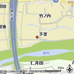 福島県福島市上野寺下釜周辺の地図