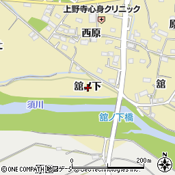 福島県福島市上野寺（舘ノ下）周辺の地図