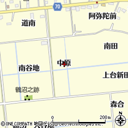 福島県福島市二子塚中原周辺の地図