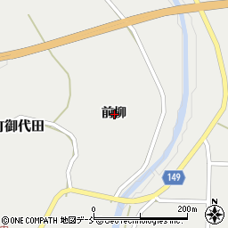 福島県伊達市月舘町御代田前柳周辺の地図