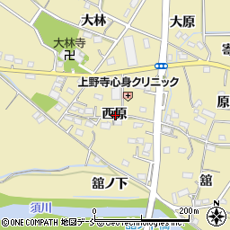 福島県福島市上野寺西原周辺の地図