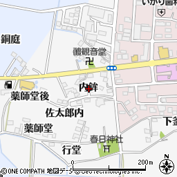 福島県福島市下野寺内鉾周辺の地図