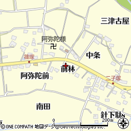 福島県福島市二子塚（前林）周辺の地図