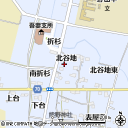 福島県福島市笹木野北谷地周辺の地図