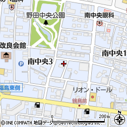 福島県福島市南中央周辺の地図