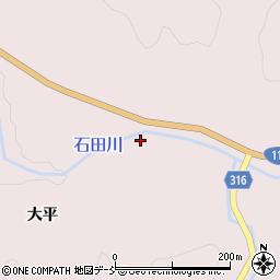福島県伊達市霊山町石田橋本周辺の地図