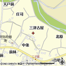 福島県福島市二子塚三津古屋周辺の地図