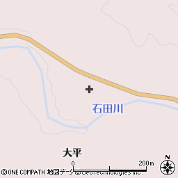 福島県伊達市霊山町石田大平周辺の地図