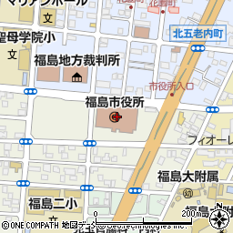福島市役所東棟周辺の地図