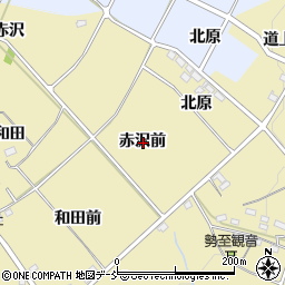 福島県福島市上野寺赤沢前周辺の地図