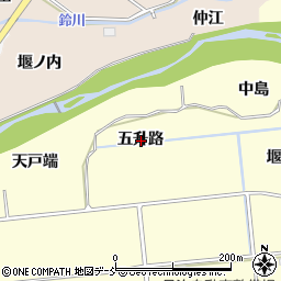 福島県福島市二子塚五升路周辺の地図