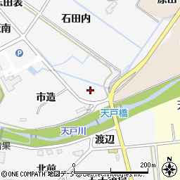 福島県福島市在庭坂（沢目）周辺の地図