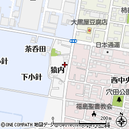 福島県福島市下野寺猿内周辺の地図