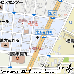 福島花園町郵便局周辺の地図