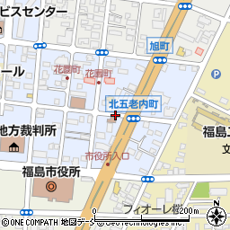 福島県福島市北五老内町周辺の地図