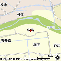 福島県福島市二子塚中島周辺の地図