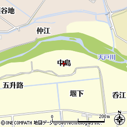 福島県福島市二子塚（中島）周辺の地図
