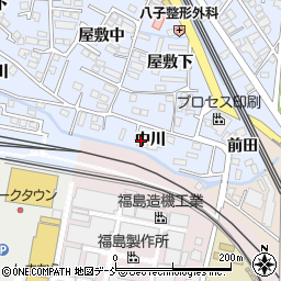 福島県福島市森合（中川）周辺の地図