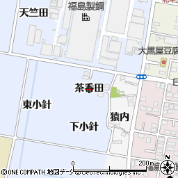 福島県福島市笹木野茶呑田周辺の地図