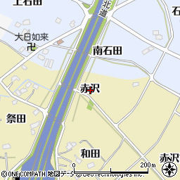 福島県福島市上野寺赤沢周辺の地図