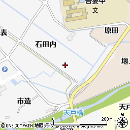 福島県福島市在庭坂（石田内）周辺の地図