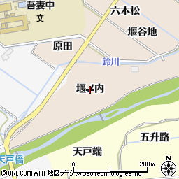 福島県福島市町庭坂（堰ノ内）周辺の地図