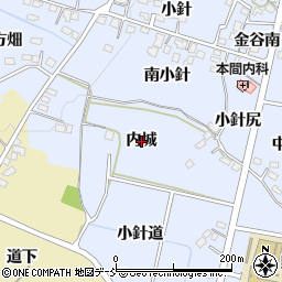 福島県福島市笹木野（内城）周辺の地図