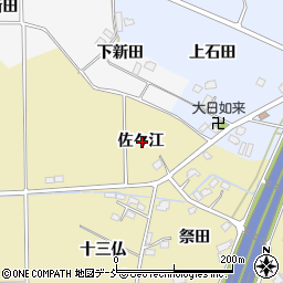 福島県福島市上野寺佐々江周辺の地図