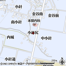 福島県福島市笹木野小針尻周辺の地図