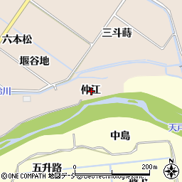 福島県福島市町庭坂仲江周辺の地図