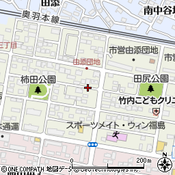 福島県福島市北中央周辺の地図