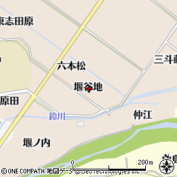 福島県福島市町庭坂堰谷地周辺の地図