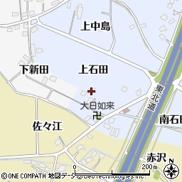 福島県福島市笹木野上石田周辺の地図