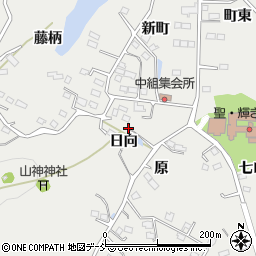 福島県福島市山口日向周辺の地図