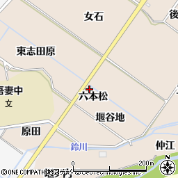 福島県福島市町庭坂六本松周辺の地図